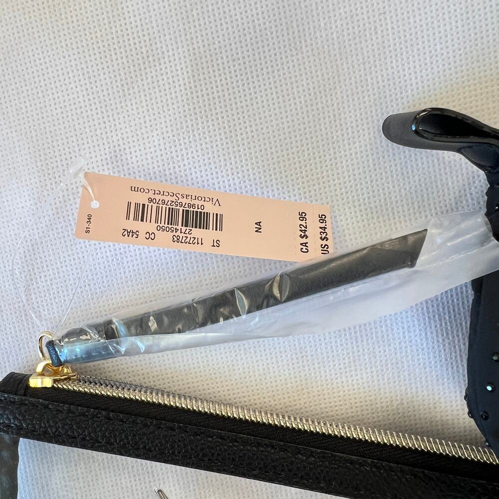 Victoria’s Secret Fashion Show Angel Makeup Bag Black Gold Clear - Picture 7 of 7
